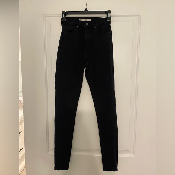 TopShop Jamie high rise black skinny jeans Size:25 - Picture 3 of 4